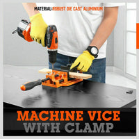 90mm Drill Press Bench Vice Quick Release Clamp Jaw Soft Grip Hand Pads Woodwork Kings Warehouse 