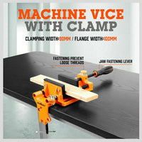 90mm Drill Press Bench Vice Quick Release Clamp Jaw Soft Grip Hand Pads Woodwork Kings Warehouse 