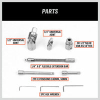 94Pc Socket Ratchet Wrench Set Screwdriver Bits Extension Torx Hex 1/4" 1/2" Dr. Kings Warehouse 