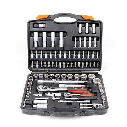 94Pc Socket Ratchet Wrench Set Screwdriver Bits Extension Torx Hex 1/4" 1/2" Dr. Kings Warehouse 