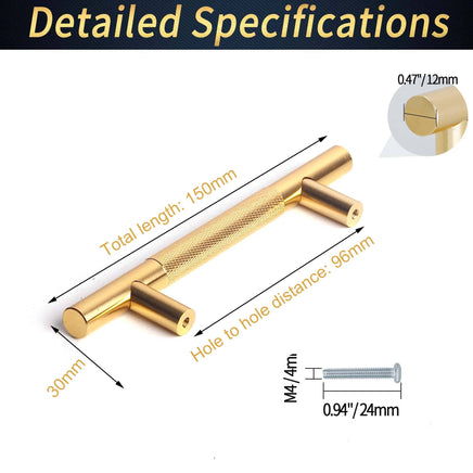 96mm Cabinet Handles Gold Drawer Pulls Knobs Hardware for Kitchen Bathroom Furniture Cupboard Kings Warehouse 