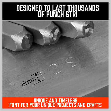 9Pc 6mm Number Stamp Punches Set Metal Plastic Wood Leather With Storage Case Kings Warehouse 