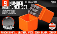9Pc 6mm Number Stamp Punches Set Metal Plastic Wood Leather With Storage Case Kings Warehouse 