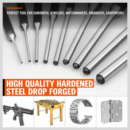 9Pc Roll Pin Punch Set Bolt Catch Gun Building Removing Repair Tool Canvas Pouch Kings Warehouse 