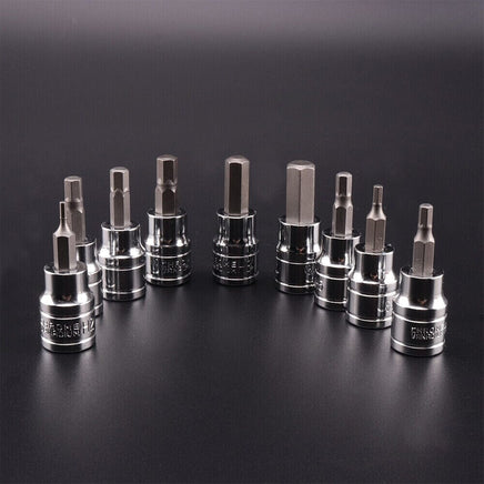 9pcs Allen Key Sockets Hex Bit Socket Set 3/8" Drive Drill Metric Tools 2-10mm KingsWarehouse 