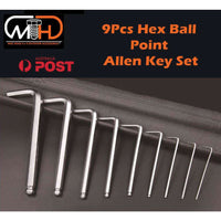 9pcs LONG Arm Allen Keys Set Metric Ball End Driver Hex Allan Allen Kit Kings Warehouse 