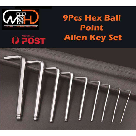 9pcs LONG Arm Allen Keys Set Metric Ball End Driver Hex Allan Allen Kit Kings Warehouse 