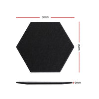 Alpha Acoustic Foam 12pcs 35x30x0.9cm Soundproof Absorption Panel Adhesive Black