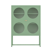 Buffet Sideboard Metal Locker Display Shelves Cabinet Storage Green