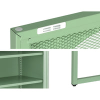 Buffet Sideboard Metal Locker Display Shelves Storage Cabinet Green