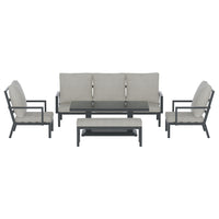 5-Piece Outdoor Furniture Setting Table Chair Set Aluminium Sofa 7-Seater