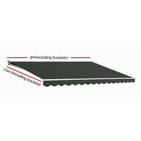 Folding Arm Awning Motorised Retractable Outdoor Sunshade3X2.5M