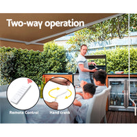 Retractable Folding Arm Awning Motorised Outdoor Sunshade 4X2.5M Beige