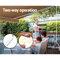 Retractable Folding Arm Awning Motorised Outdoor Sunshade 4X3M Beige