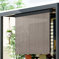 Instahut Outdoor Blinds Light Filtering Roll Down Awning Shade 2.1X2.5M Brown