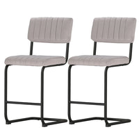 2x Bar Stools Velvet Chairs