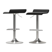 Bar Stools Kitchen Stool Chairs Dining Gas Lift PU Leather Black x2