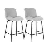 Bar Stools Metal Stool Dining Chairs Kitchen Counter Barstools Fabric x2