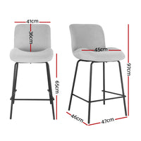 Bar Stools Metal Stool Dining Chairs Kitchen Counter Barstools Fabric x2