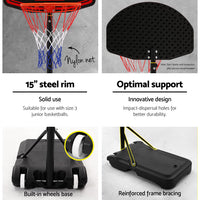2.1M Basketball Hoop Stand System Adjustable Portable Pro Kids Black