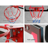 23" Mini Basketball Hoop Backboard Door Wall Mounted Sports Kids Red