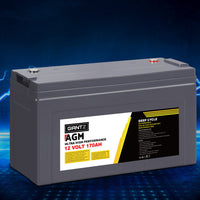 AGM Deep Cycle Battery 12V 170Ah Box Portable Solar Caravan Camping