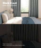 2X Blockout Curtains Blackout Window Curtain Eyelet 140x230cm Grey Shine
