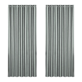 Artiss 2X Blockout Curtains Blackout Window Curtain Eyelet 240x230cm Grey Shine