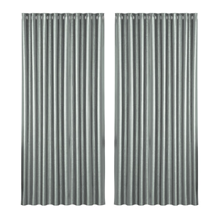 Artiss 2X Blockout Curtains Blackout Window Curtain Eyelet 300x230cm Grey Shine
