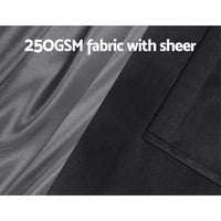 2X 132x304cm Blockout Sheer Curtains Black