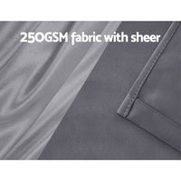 2X 132x304cm Blockout Sheer Curtains Charcoal