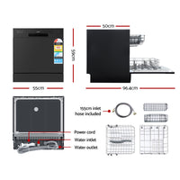 Benchtop Dishwasher Counter Bench Top Freestanding Dish Washer 8 Place
