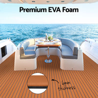 Seamanship EVA Foam Boat Flooring Mat Decking Sheet 240x90x0.6cm Dark Brown