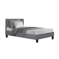 Neo Bed Frame Fabric - Grey King Single