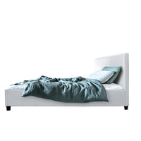 Neo Bed Frame PU Leather - White King Single