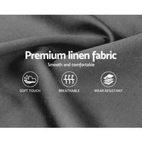 Nino Bed Frame Fabric - Grey Double