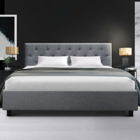 Vanke Bed Frame Fabric- Grey Queen