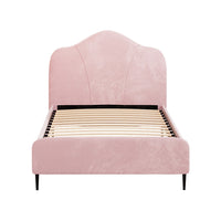 Bed Frame King Single Size Velvet Pink OLAN