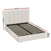 Bed Frame Double Size Beige TETTE