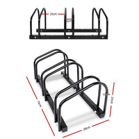 3 Bike Stand Rack Bicycle Storage Floor Parking Holder Cycling Black