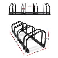 4 Bike Stand Rack Bicycle Storage Floor Parking Holder Cycling Black