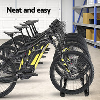 6 Bike Stand Rack Bicycle Storage Floor Parking Holder Cycling Black