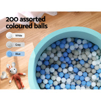 Kids Ball Pit 90x30cm Ocean Foam Play Pool Barrier Toys Children Blue