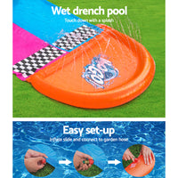 Water Slide Slip Kids 488cm Dual Slides Splash Pad