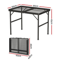 Folding Camping Table 90CM Portable Outdoor Picnic BBQ Aluminium Desk