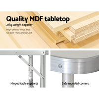 Folding Camping Table 90CM Adjustable Portable Outdoor Picnic Desk