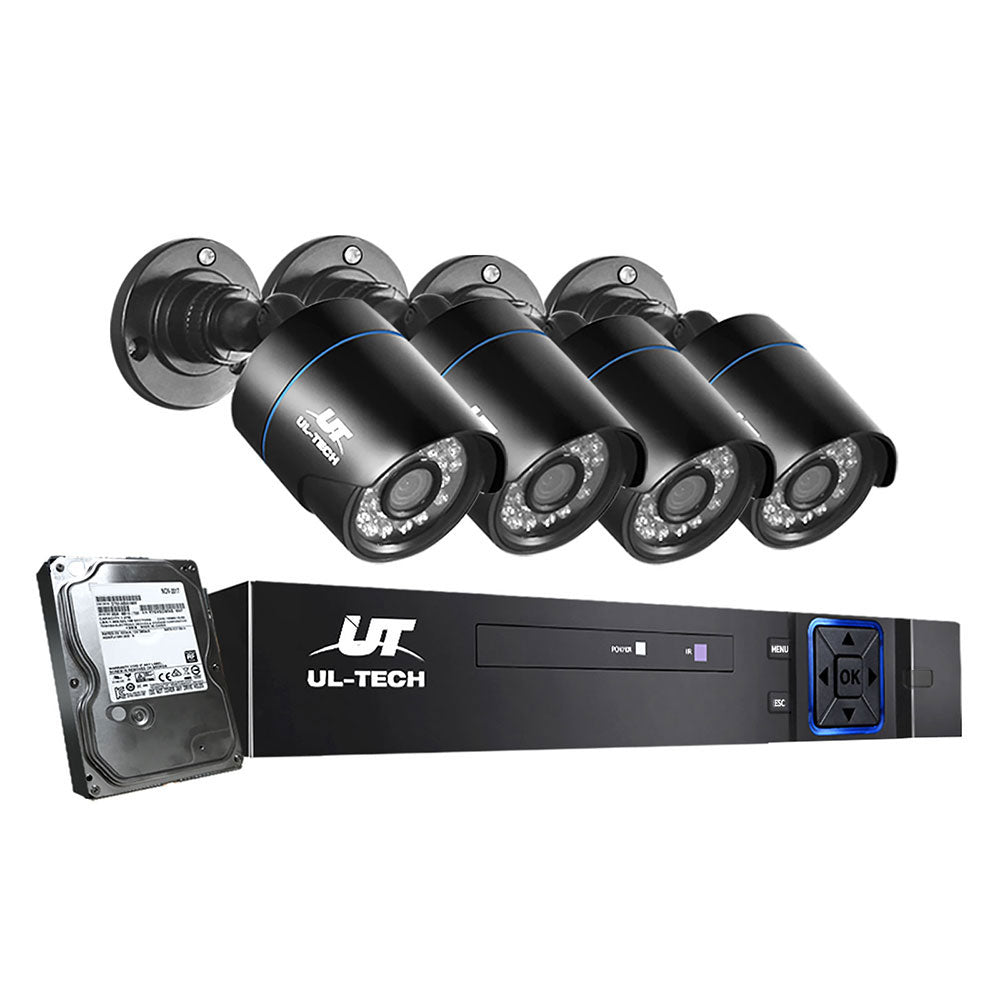 UL-tech CCTV Security System 8CH DVR 4 Cameras 1TB Hard Drive