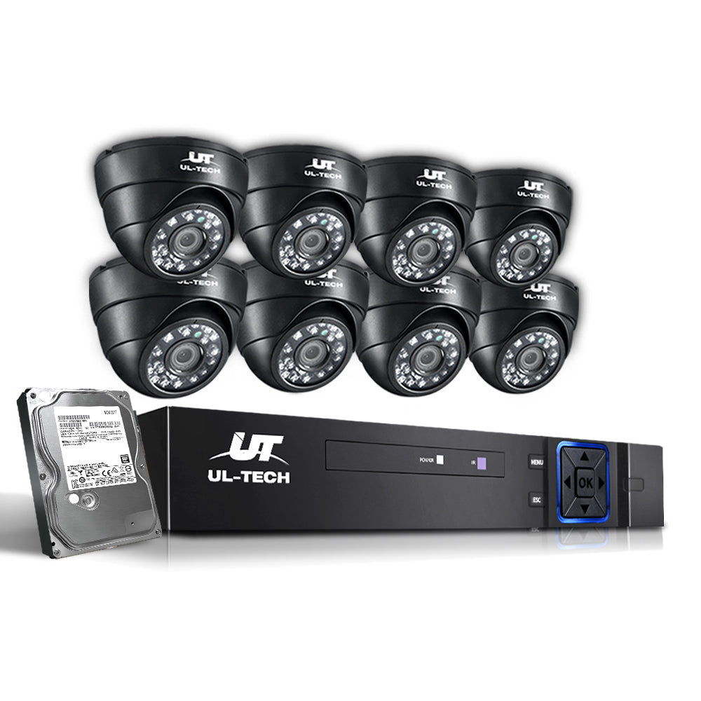 UL-tech CCTV Security System 8CH DVR 8 Cameras 2TB Hard Drive