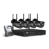 Wireless CCTV Security System 8CH NVR 3MP 4 Bullet Cameras 1TB