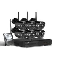 Wireless CCTV Security System 8CH NVR 3MP 6 Bullet Cameras 1TB